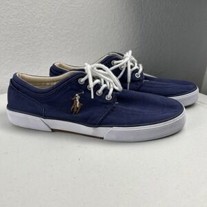 Men's Shoes Polo Ralph Lauren Faxon Low-Top Canvas Sneaker 10D‎ Blue